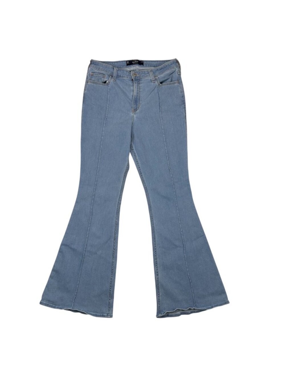 Hollister Front Seam Flare Jeans Denim 30R Light Wash Festival Stretch